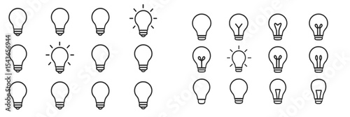 Light bulb designs illustrating various styles and concepts for creativity and innovation in a modern context