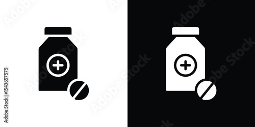 Medicine bottle icon collection. line stroke icon. EPS 10