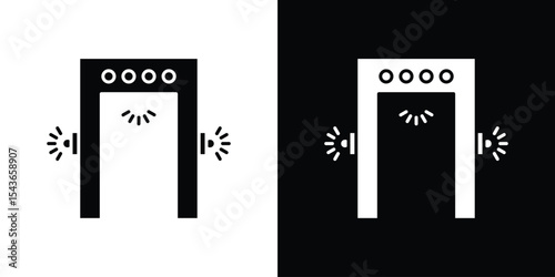 Metal detector icon collection. line stroke icon. EPS 10