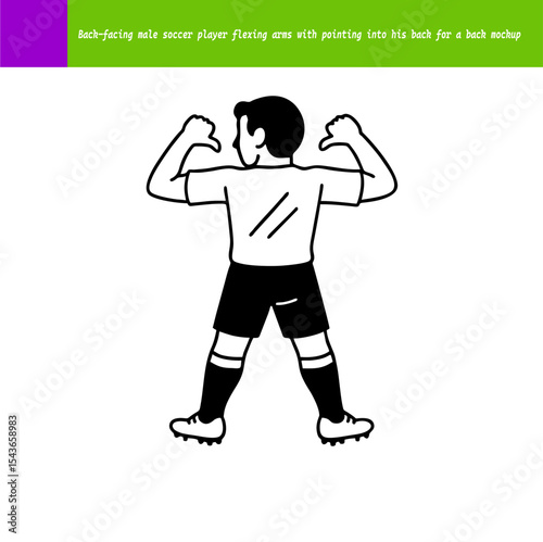 Outline Illustration of a Football Player Gesturing Thumbs Down