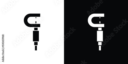 Micrometer icon collection. line stroke icon. EPS 10