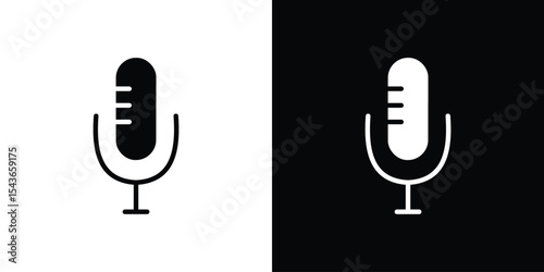 Microphone icon collection. line stroke icon. EPS 10