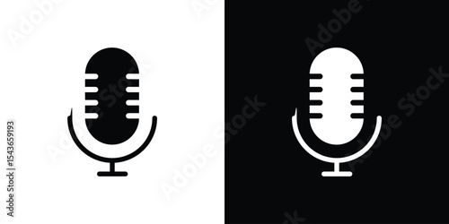 Microphone icon collection. line stroke icon. EPS 10