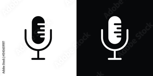 Microphone icon collection. line stroke icon. EPS 10