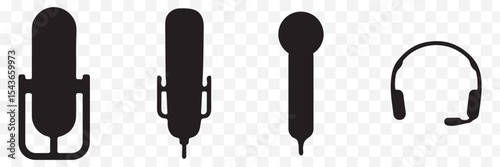 Microphone icon set. Different microphone collection. Vector eps 10