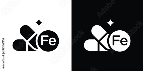 Mineral Fe icon collection. line stroke icon. EPS 10