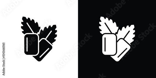 Mint gum icon collection. line stroke icon. EPS 10