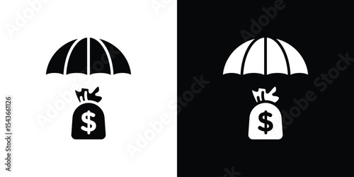 Money Insurance icon collection. line stroke icon. EPS 10