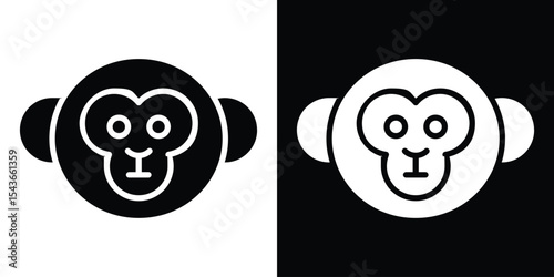Monkey icon collection. line stroke icon. EPS 10
