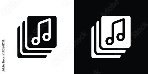 music collection icon collection. line stroke icon. EPS 10