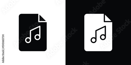 Music File icon collection. line stroke icon. EPS 10