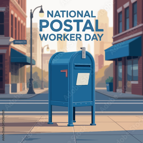 National Postal Worker Day Mailbox Appreciation Illustration
