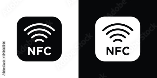 NFC icon collection. line stroke icon. EPS 10