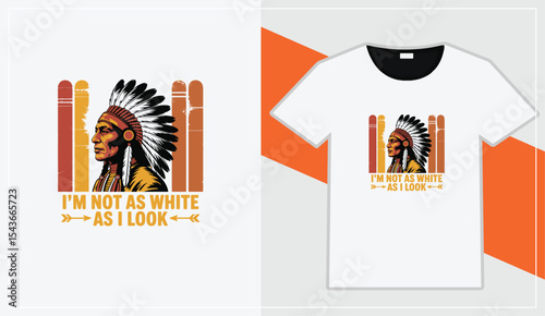 Native american indian chief t shirt design template

