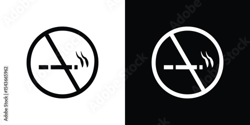No smoking icon collection. line stroke icon. EPS 10
