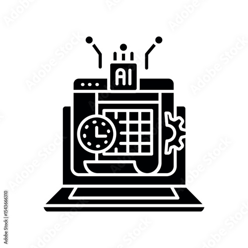 optimization class schedules black flat icon for digital and print projects.