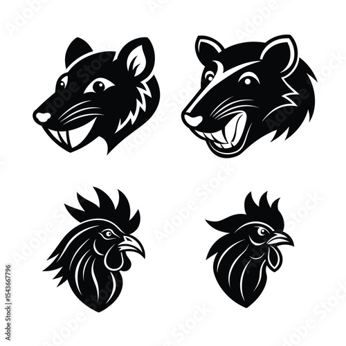 mascot logo animal head bundle