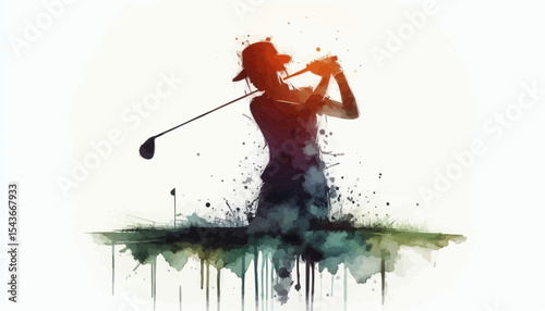 young woman playing golf 