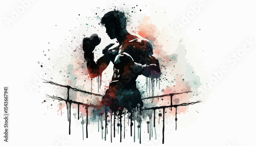 abstract grunge background of a boxer 
