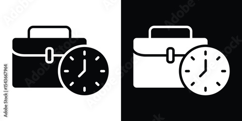 Office time icon collection. line stroke icon. EPS 10