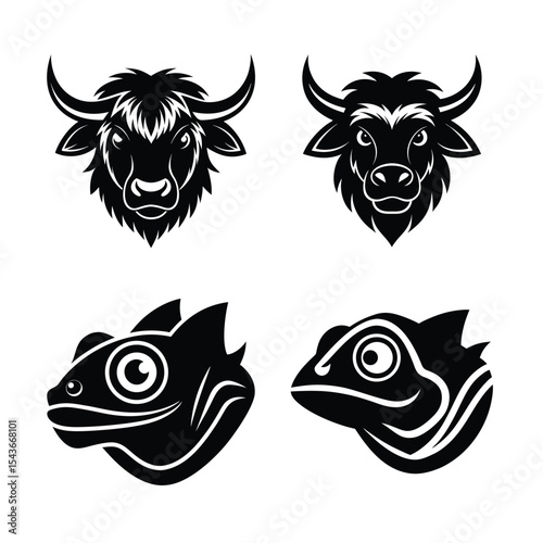 mascot logo animal head bundle
