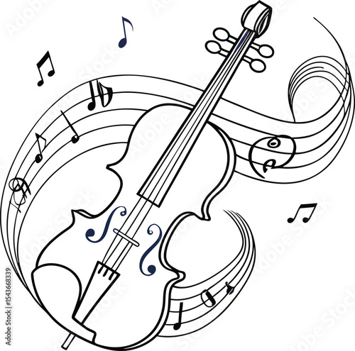 Elegant Violin Design Perfect for Music Branding
