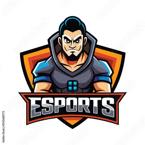 Esports logo vector • mascot gaming emblem • customizable badge icon for streaming, team branding, Twitch, YouTube, gaming tournaments, team identity, modern digital design
