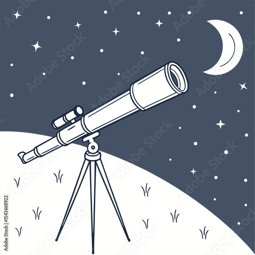 Night Sky Telescope Design: Scalable Astronomy Graphic