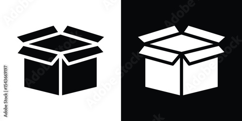 Open box icon collection. line stroke icon. EPS 10