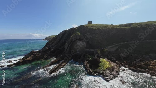 Hermitage of Santa Justa, Hermitage, Chapel, Small seaside church, Rock chapel, Cliffside chapel, Hermitage by the sea, Seaside chapel, Small church on the beach, Ancient coastal chapel, Stone chapel,