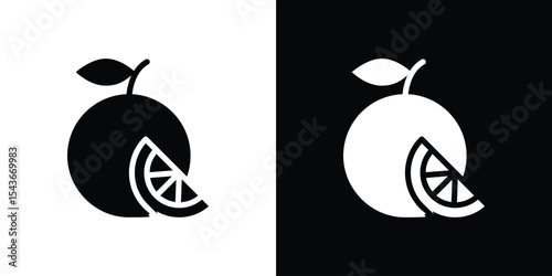Orange fruit icon collection. line stroke icon. EPS 10