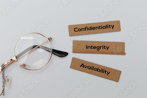 Lock and stick with the words the three most important protection goals of information security confidentiality, integrity, availability