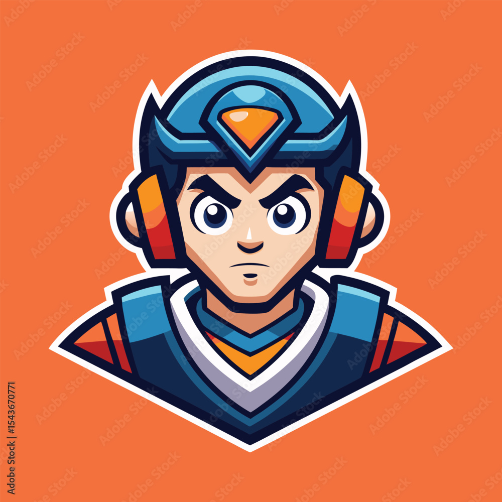 Fototapeta premium Esports logo vector • mascot gaming emblem • customizable badge icon for streaming, team branding, Twitch, YouTube, gaming tournaments, team identity, modern digital design 