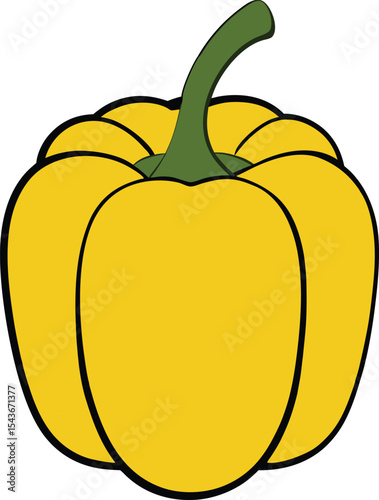 yellow pepper illustration on white background in isolated style