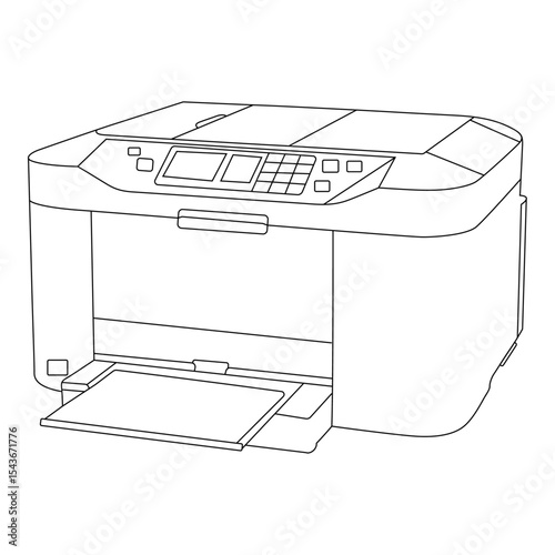 printer line art vector design. printer outline illustration design.