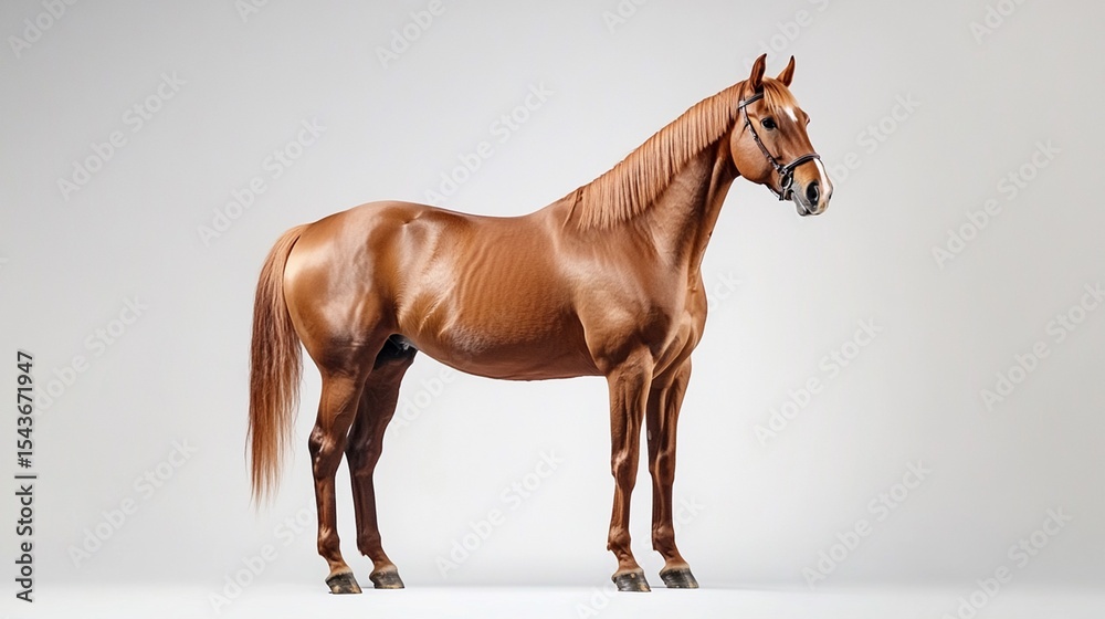 Obraz premium Horse standing on white background