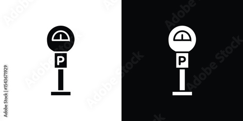 Parking meter icon collection. line stroke icon. EPS 10