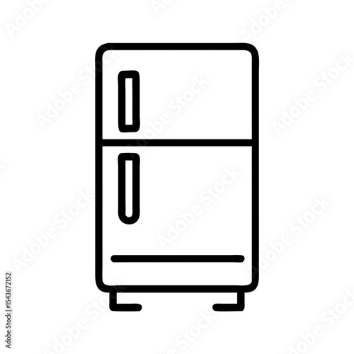 Fridge Clean Outline Icon – Kitchen Appliance and Food Storage Symbol

