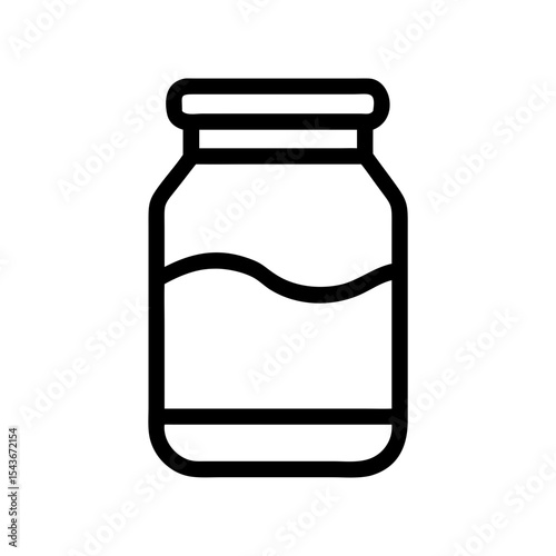 Glass Jar Clean Outline Icon – Kitchen Storage and Container Symbol

