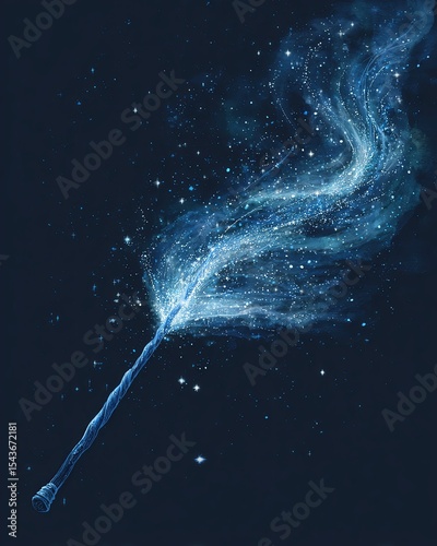 Magical wand with shimmering starry effect.
