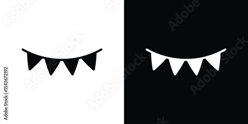 Party flag icon collection. line stroke icon. EPS 10