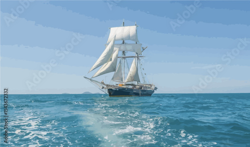 sailing ship in the sea