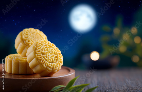 Close up of Mooncakes during the Reunion Festival