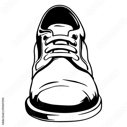 Black icon of a single shoe, isolated without background