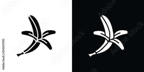 Peeled banana icon collection. line stroke icon. EPS 10