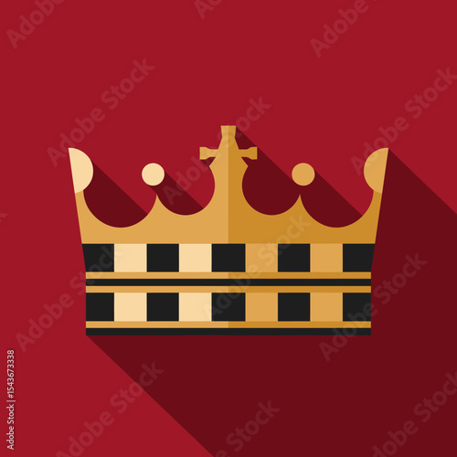 Royal Gold Crown Checkered Design Elegant Luxury King Queen Regal Emblem Symbol Majestic Power Authority Sovereign Monarchy Regal Diadem Imperial Sovereignty Nobility Heraldic Vintage Classic         