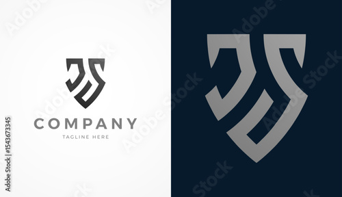 Initial Letter JS Logo Design, Stylish letter JS with two color, usable for brand and company logos, vector illustration