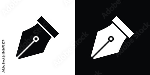 Pen nib icon collection. line stroke icon. EPS 10