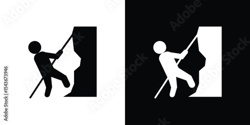 People Climbing icon collection. line stroke icon. EPS 10