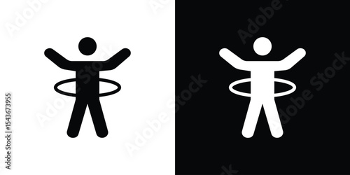 People Hula hop icon collection. line stroke icon. EPS 10